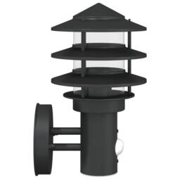 Berkfield Home Outdoor Wall Light with Sensor Black Stainless Steel - thumbnail 5