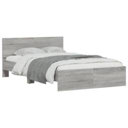 Berkfield Home Bed Frame with Headboard & LED Grey Sonoma 140x200 cm - thumbnail 5