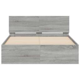 Berkfield Home Bed Frame with Headboard & LED Grey Sonoma 140x200 cm - thumbnail 7