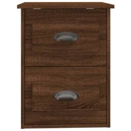 Berkfield Home Elegant Wall-mounted Bedside Cabinet Brown Oak 41.5x36x53cm - Size: 41.5x36x53 cm - thumbnail 7