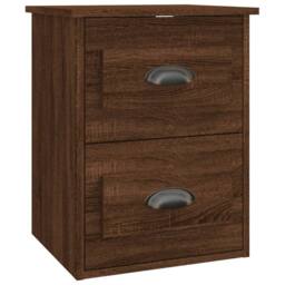 Berkfield Home Elegant Wall-mounted Bedside Cabinet Brown Oak 41.5x36x53cm - Size: 41.5x36x53 cm - thumbnail 3