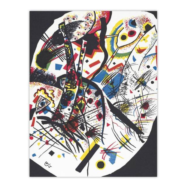 "Artery8 Small Worlds III Abstract Painting Kandinsky Wall Art Poster Print in Black - Size: W18"" x H24""" - image 1