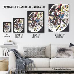 "Artery8 Small Worlds III Abstract Painting Kandinsky Wall Art Poster Print in Black - Size: W18"" x H24""" - thumbnail 3