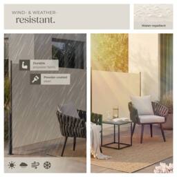 tectake Extendable Double-sided Awning with Roll-up Mechanism in Beige - Size: 300 cm x 180 cm - thumbnail 8