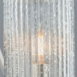Loops 3 Lamp Ceiling & 2x Matching Wall Light Pack Bright Nickel & Ribbed Glass Shade in Metallics - thumbnail 4