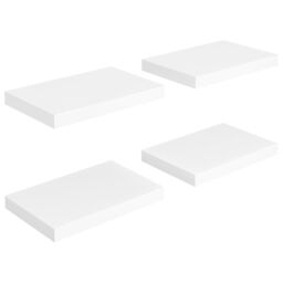 Berkfield Home Floating Wall Shelves 4 pcs White 40x23x3.8 cm MDF - thumbnail 2