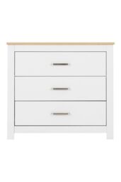 Seconique Portland 3 Drawer Chest in White - thumbnail 3
