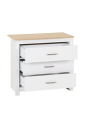 Seconique Portland 3 Drawer Chest in White - thumbnail 4