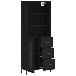 Berkfield Home Highboard Black 69.5x34x180 cm Engineered Wood - thumbnail 4