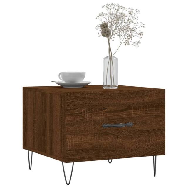 Berkfield Home Decorative Coffee Table Brown Oak 50x50x40 cm Engineered Wood - Size: 50 x 50 x 40 cm - image 1