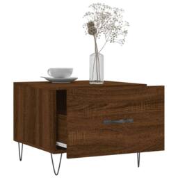 Berkfield Home Decorative Coffee Table Brown Oak 50x50x40 cm Engineered Wood - Size: 50 x 50 x 40 cm - thumbnail 4