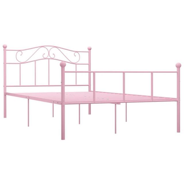 Berkfield Home Bed Frame Pink Metal 140x200 cm - image 1