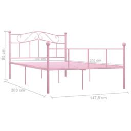Berkfield Home Bed Frame Pink Metal 140x200 cm - thumbnail 6
