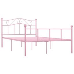 Berkfield Home Bed Frame Pink Metal 140x200 cm - thumbnail 1