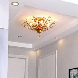 NIVOR 4-Light Vintage Crystal Chandeliers Ceiling Lights Pendant Light Gold in Metallic Gold - thumbnail 4