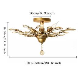 NIVOR 4-Light Vintage Crystal Chandeliers Ceiling Lights Pendant Light Gold in Metallic Gold - thumbnail 2