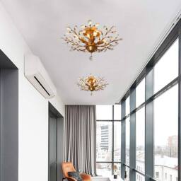 NIVOR 4-Light Vintage Crystal Chandeliers Ceiling Lights Pendant Light Gold in Metallic Gold - thumbnail 8