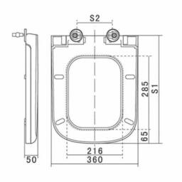 KORVIXA Luxury Square Toilet Seat in Natural White - Size: W900mm x H750mm - thumbnail 2