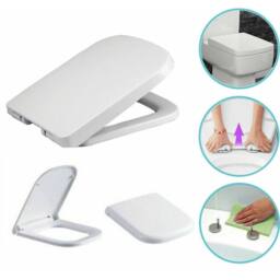 KORVIXA Luxury Square Toilet Seat in Natural White - Size: W900mm x H750mm - thumbnail 3