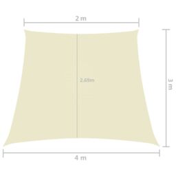 Berkfield Home Sunshade Sail Oxford Fabric Trapezium 2/4x3 m Cream in Beige - thumbnail 6