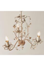 Netlighting Lullaby 3 Light Multi Arm Ceiling Pendant Flower Design Cream Brushed Gold Pearl Effect Acrylic E14 in Beige - thumbnail 2