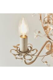 Netlighting Lullaby 3 Light Multi Arm Ceiling Pendant Flower Design Cream Brushed Gold Pearl Effect Acrylic E14 in Beige - thumbnail 5