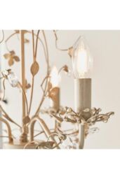 Netlighting Lullaby 3 Light Multi Arm Ceiling Pendant Flower Design Cream Brushed Gold Pearl Effect Acrylic E14 in Beige - thumbnail 3