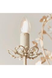 Netlighting Lullaby 3 Light Multi Arm Ceiling Pendant Flower Design Cream Brushed Gold Pearl Effect Acrylic E14 in Beige - thumbnail 6