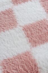 H&O Direct 150 x 200cm Comfortable Soft Checkerboard Plush All Seasons Throw Blanket for Bed & Sofa, Pink - Size: 150 x 200 cm - thumbnail 4