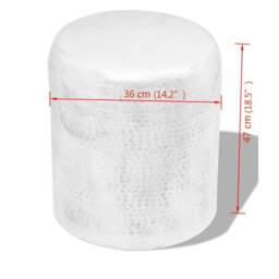Berkfield Home Hammered Aluminium Stool/Side Table Silver - thumbnail 4