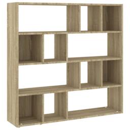 Berkfield Home Decorative Book Cabinet/Room Divider Sonoma Oak 105x24x102 cm in Brown - Size: 105 x 24 x 102 cm - thumbnail 3