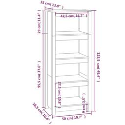 Berkfield Home Beautiful Book Cabinet Honey Brown 50x35x125.5 cm Solid Wood Pine - thumbnail 8