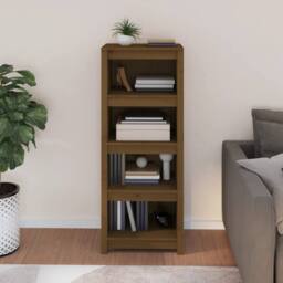 Berkfield Home Beautiful Book Cabinet Honey Brown 50x35x125.5 cm Solid Wood Pine - thumbnail 1