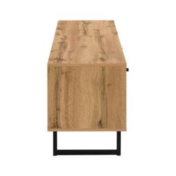 Merax 190cm Lowboard TV Cabinet with LED & Glass Shelves in Natural - thumbnail 8