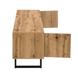 Merax 190cm Lowboard TV Cabinet with LED & Glass Shelves in Natural - thumbnail 9