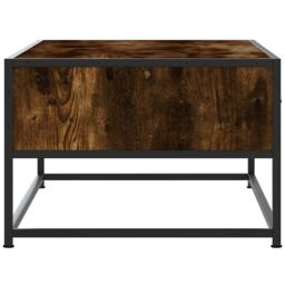 Berkfield Home Coffee Table Smoked Oak 100x50x35 cm Engineered Wood & Metal in Brown - Size: 100 x 50 x 35 cm - thumbnail 6