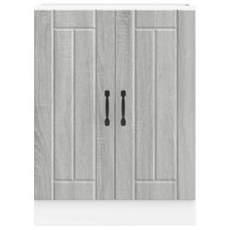 Berkfield Home Sink Base Cabinet Lucca Grey Sonoma Engineered Wood - thumbnail 4