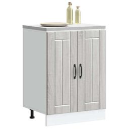 Berkfield Home Sink Base Cabinet Lucca Grey Sonoma Engineered Wood - thumbnail 3