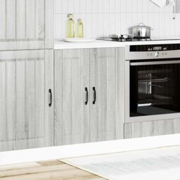 Berkfield Home Sink Base Cabinet Lucca Grey Sonoma Engineered Wood - thumbnail 2