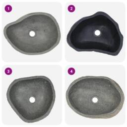 Berkfield Home Basin River Stone Oval (37-46)x(29-36) cm in Taupe - thumbnail 5