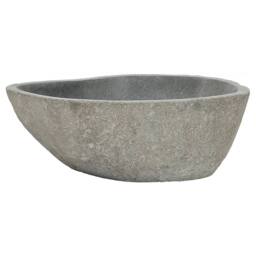 Berkfield Home Basin River Stone Oval (37-46)x(29-36) cm in Taupe - thumbnail 4
