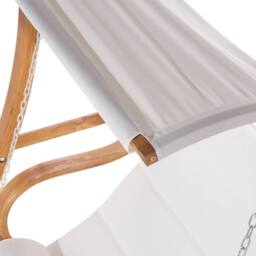 Wyld and Coco Everwood 2-Seater Garden Swing - Larch Wood Frame White Upholstery in Brown - thumbnail 7