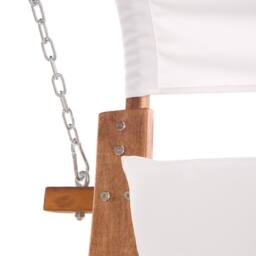 Wyld and Coco Everwood 2-Seater Garden Swing - Larch Wood Frame White Upholstery in Brown - thumbnail 9