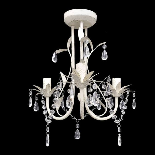 Berkfield Home Stunning Crystal Pendant Ceiling Lamp Chandeliers 2 pcs Elegant White - image 1