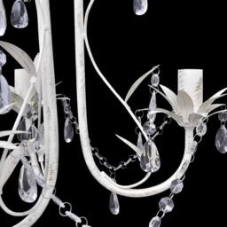 Berkfield Home Stunning Crystal Pendant Ceiling Lamp Chandeliers 2 pcs Elegant White - thumbnail 4