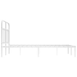Berkfield Home Metal Bed Frame with Headboard White 120x190 cm Small Double - thumbnail 7