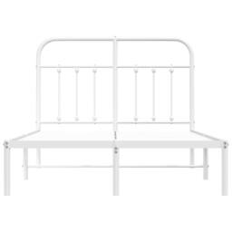 Berkfield Home Metal Bed Frame with Headboard White 120x190 cm Small Double - thumbnail 6