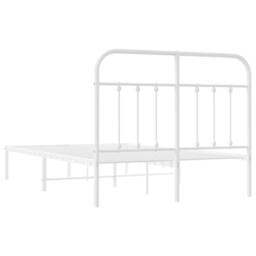 Berkfield Home Metal Bed Frame with Headboard White 120x190 cm Small Double - thumbnail 8