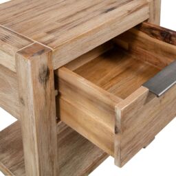Berkfield Home Nightstand with Drawer 40x30x48 cm Solid Acacia Wood in Brown - Size: 40 x 30 x 48 cm - thumbnail 4