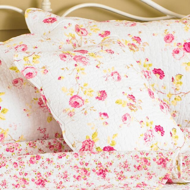 Paoletti Honeypot Lane Floral Cushion in White - Size: 45 cm x 45 cm - image 1